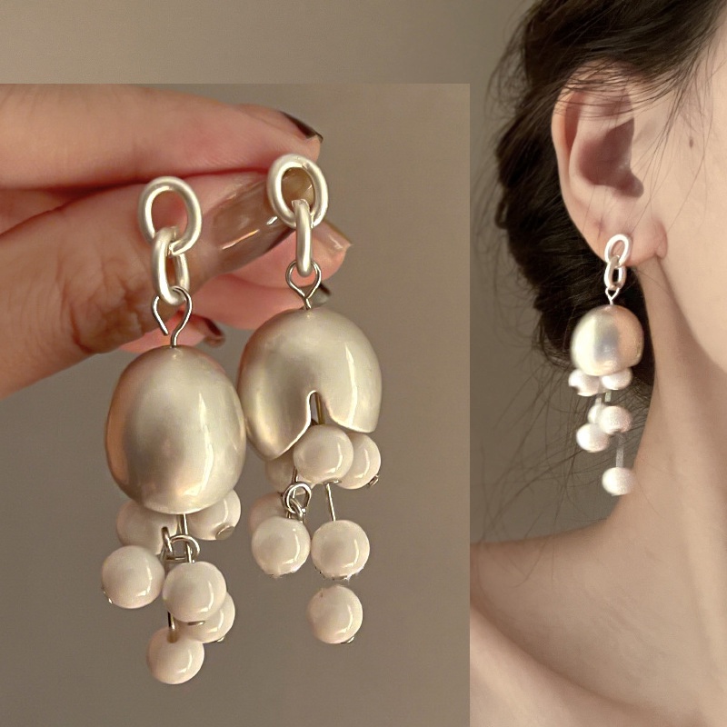 Khuyên Tai Kim Loại Đính Hạt Ngọc Trai Phong Cách Pháp Thời Trang Mới 2022