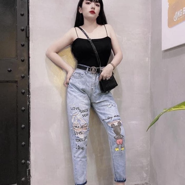 Quần bagy micker rách