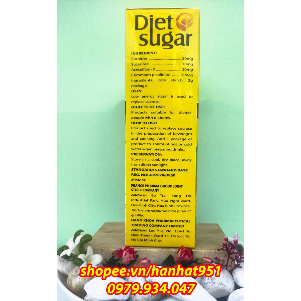 Đường Bắp DIET SUGAR cho người tiểu đường, ăn kiêng - Hộp 50 Gói