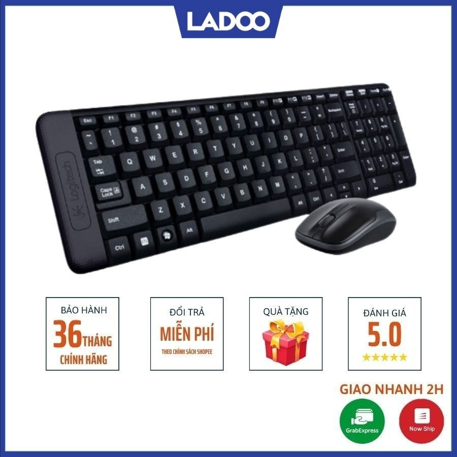 Bộ Bàn Phím Và Chuột Không Dây Logitech MK220 - PIN SIÊU BỀN - Bảo hành 36 tháng chính hãng