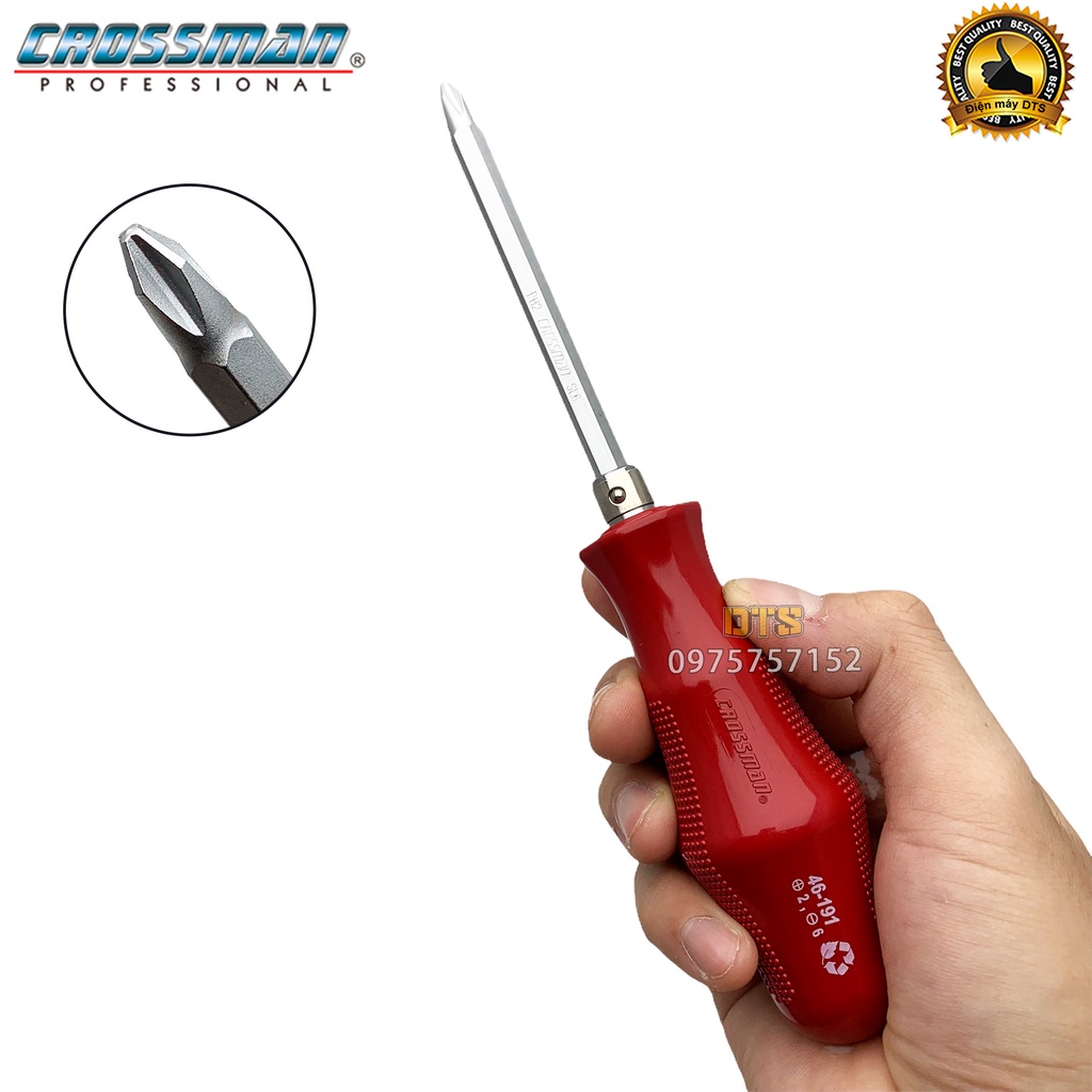 Tô vít 2 đầu cao cấp 6x100mm CROSSMAN 46-191, tua vít dẹp và bake trở đầu thép CR-V siêu cứng đầu hít nam châm vĩnh cửu