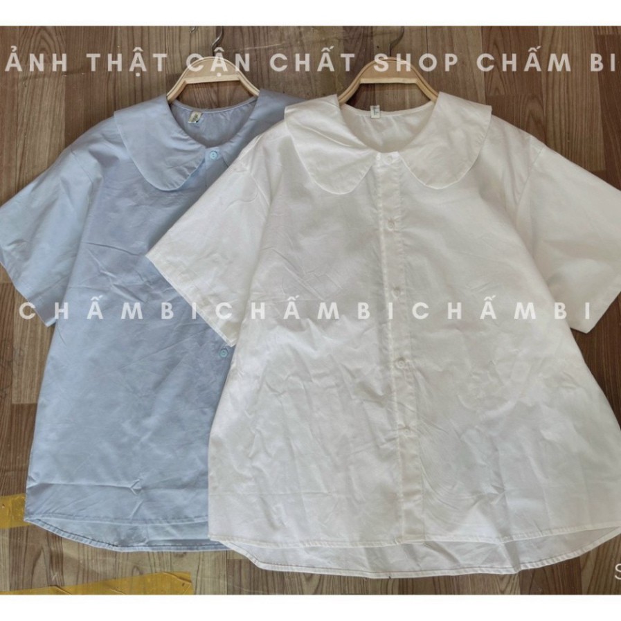 Áo kiểu hàn quốc A002, áo kiểu cổ sen nhỏ dáng babydoll trơn hai màu ngọt ngào chuyensiquanaonugiare