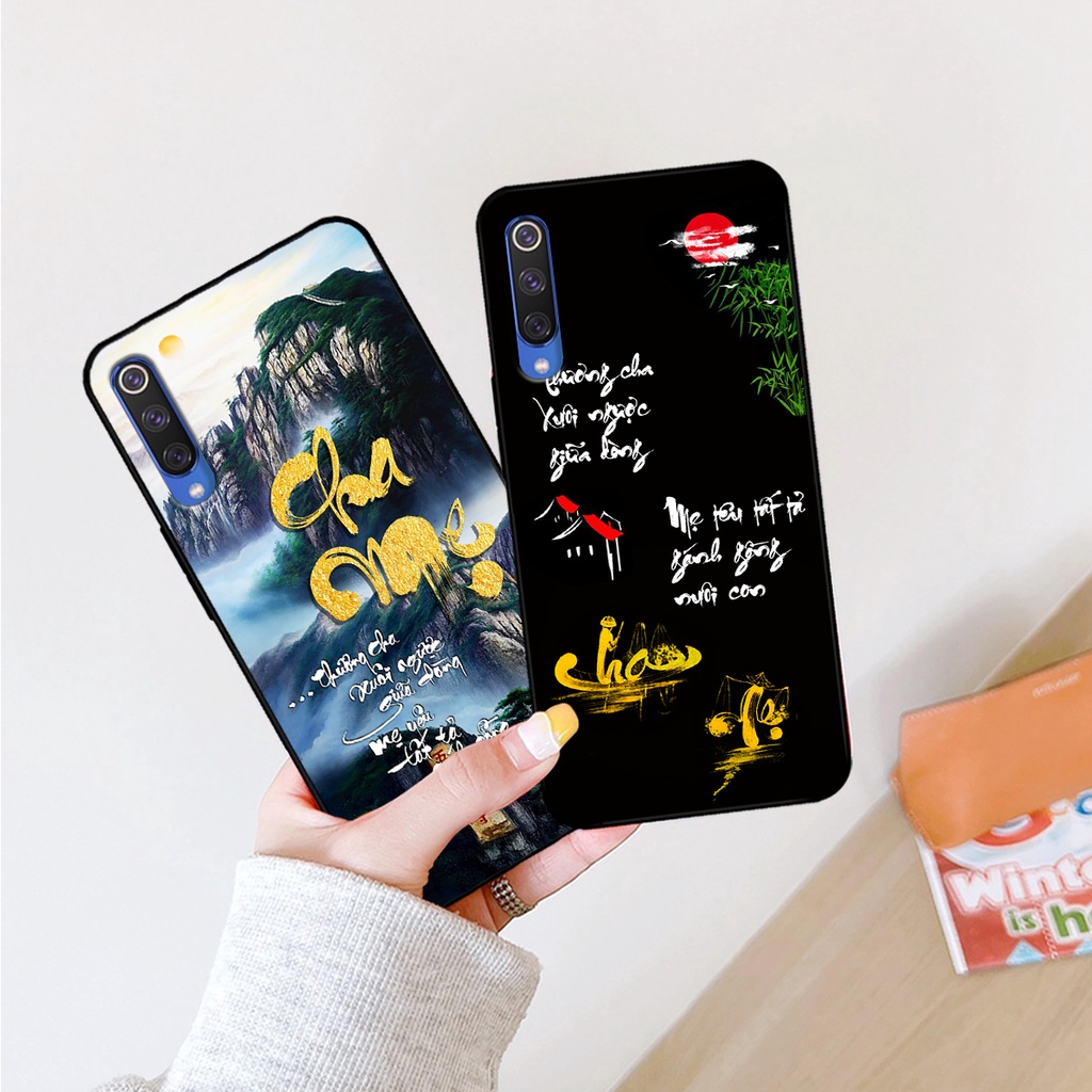 Ốp lưng Xiaomi Mi 9 - Mi 9 SE in hình phong cách chữ thư pháp cha mẹ, tài lộc