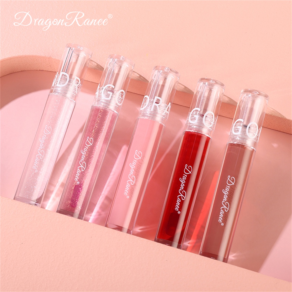 Water Gloss Lip Glaze Màu trắng và dễ tô màu Son môi không thấm nước Water Glass Lip Gloss ღ COD Kiểu trang điểm lấp lánh