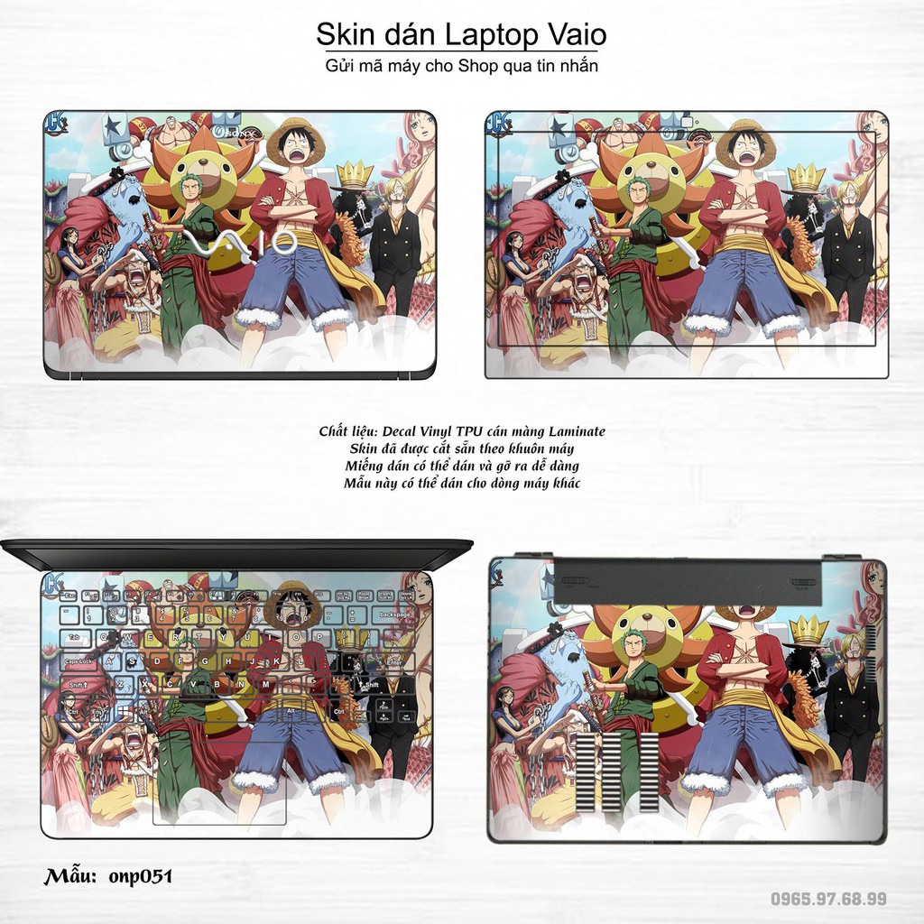 Skin dán Laptop Sony Vaio in hình One Piece (inbox mã máy cho Shop)