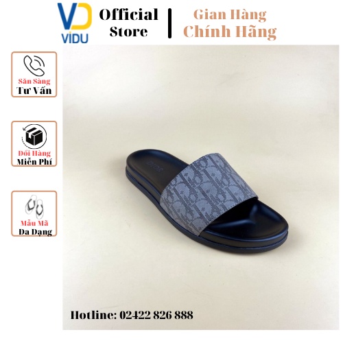 Dép nam thời trang DIOR ViDu 21108 màu xám đen họa tiết in laser độc đáo chống thấm nước