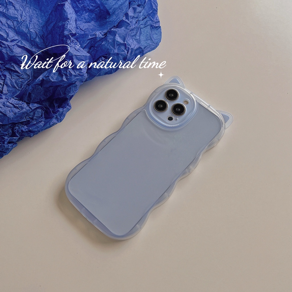 Ốp Điện Thoại tpu Trong Suốt Họa Tiết Tai Mèo Hoạt Hình Cho iphone 13 pro max ins12 pro max x/xs max11 pro max xsmax