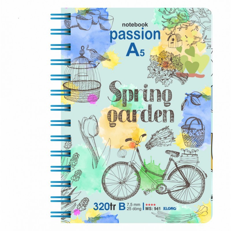 Sổ lò xo kép dọc KLONG A5 - 320 trang MS 941