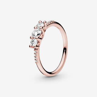 Clear Three-Stone Ring Zircon Ring