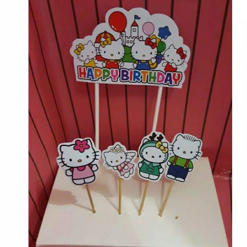 Phụ Kiện Trang Trí Bánh Kem Hình Doraemon / Kitty / Frozen / Lol / Happy Birthday Bằng Nhựa