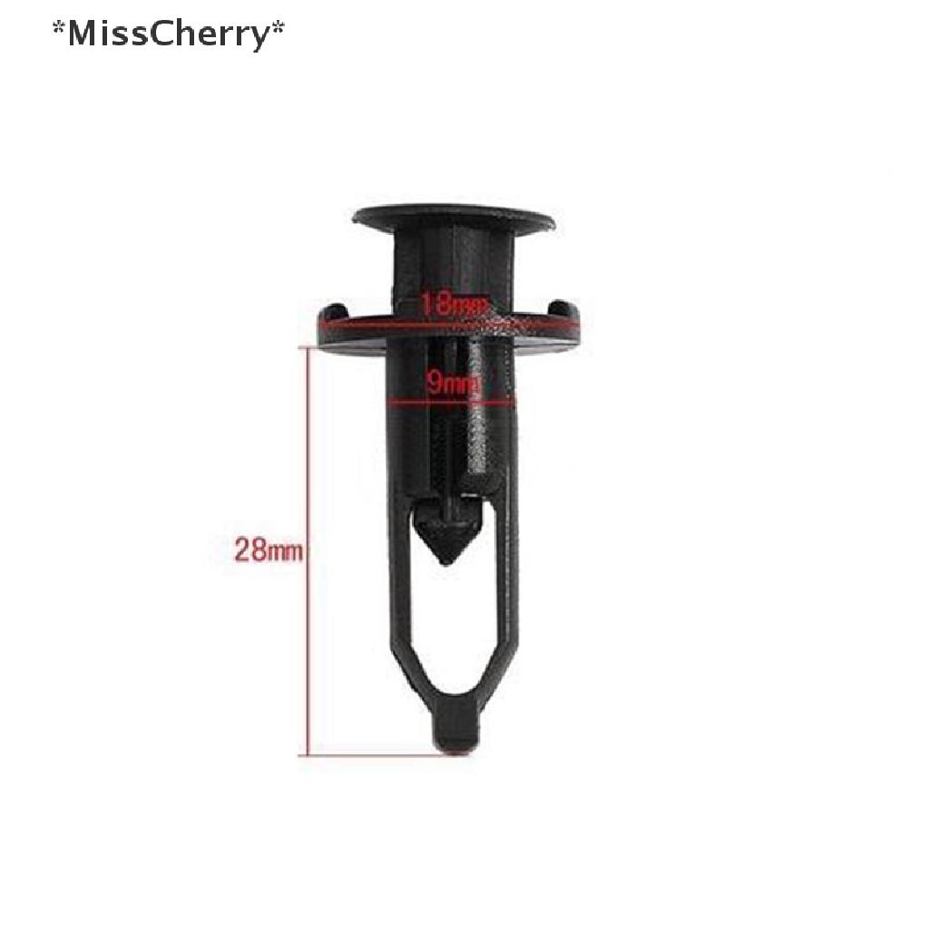 FENDER Set 100 Đinh Tán Nhựa Màu Đen 9mm Chuyên Dụng Cho Cửa Xe Hơi Toyota