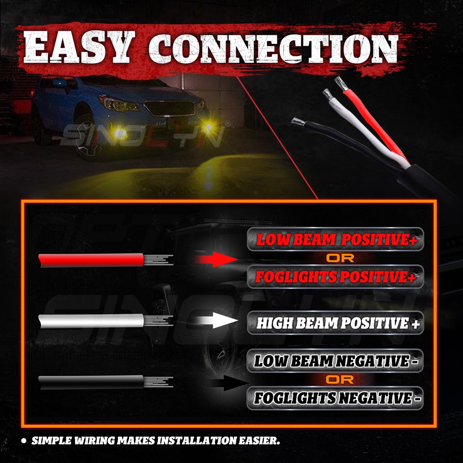 Đèn LED Sương Mù 12V / 24V Ánh Sáng Trắng / Vàng Chuyên Dụng Cho Xe Hơi / Xe Máy