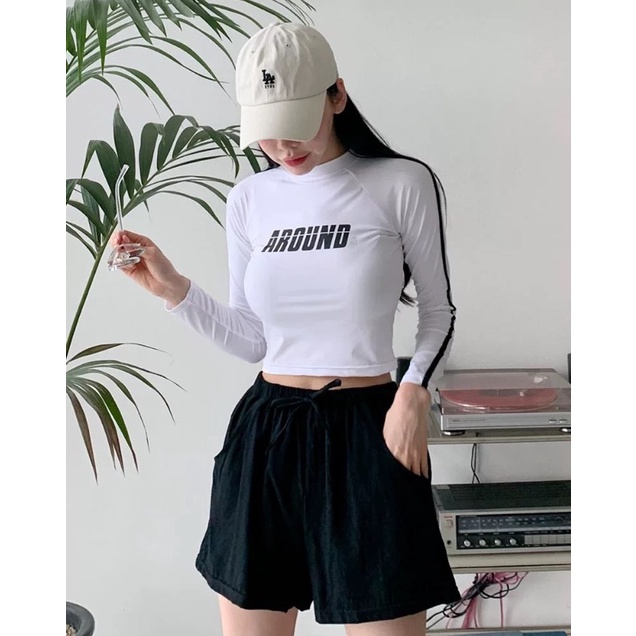 Bộ bơi nữ , bikini dài tay quần đùi ống rộng phong cách Hàn (có sẵn)