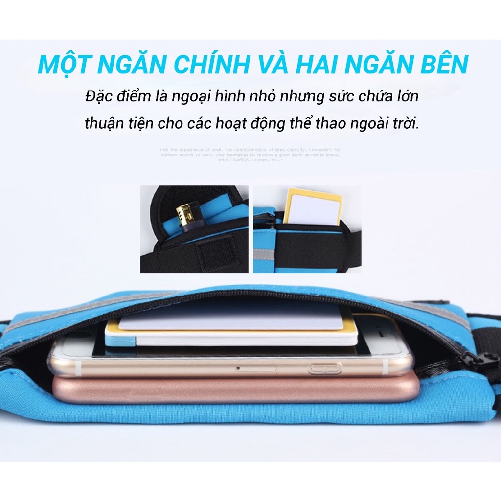 Túi Đeo Bụng, Đai Đeo Bụng Nam Nữ Đa Năng Đựng Điện Thoại Tập Gym Chạy Bộ, Đi Xe Đạp , Leo Núi Chơi Thể Thao có Phản Qua