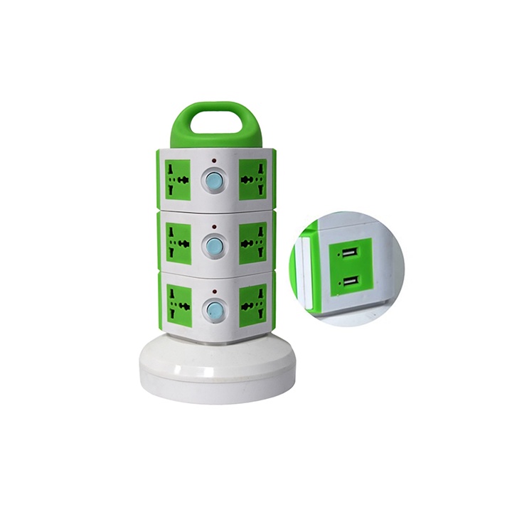 Ổ điện đa năng 3 tầng 11 ổ cắm 2 cổng USB - giao màu ngẫu nhiên