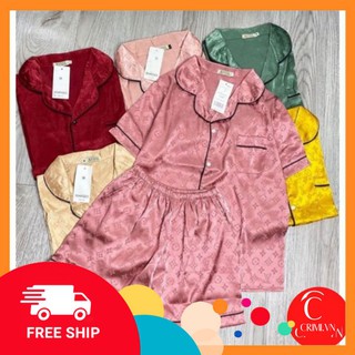 Bộ đồ ngủ - đồ mặc nhà lụa gấm cao cấp crb1