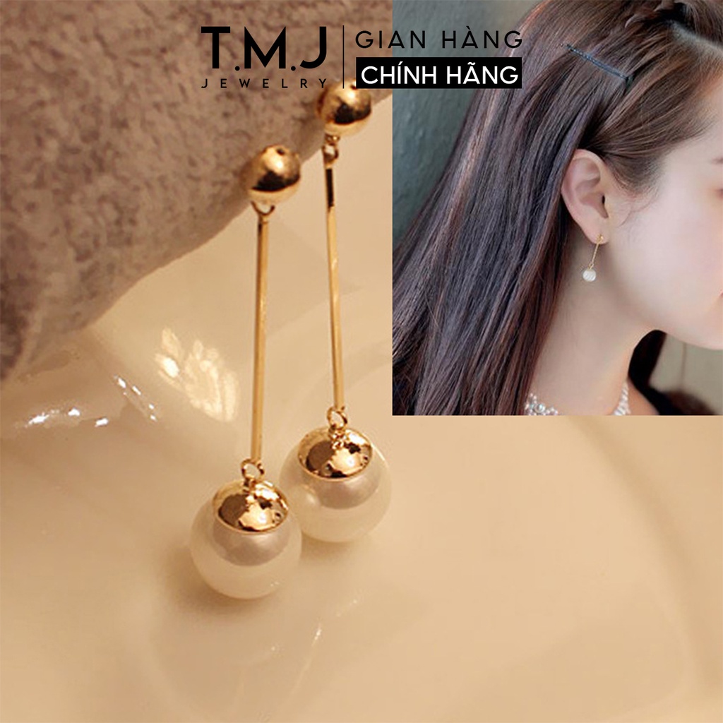 Bông tai nữ TMJ hoa tai dáng dài hợp kim không gỉ phong cách Hàn Quốc