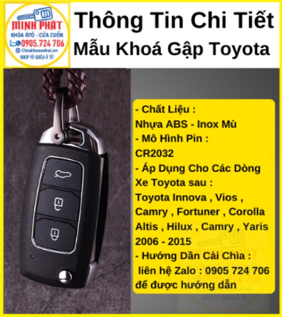 Chìa Khoá Gập Xe Toyota Vios 2008 - 2021