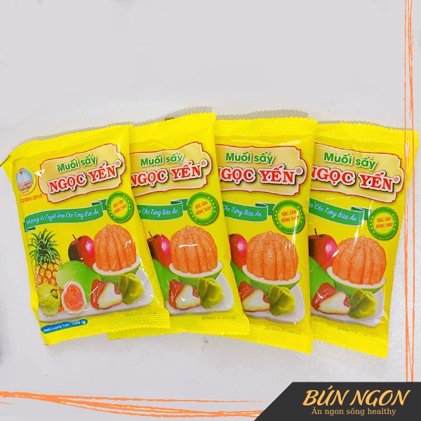 Muối Sấy Ngọc Yến Chấm Hoa Quả - Đặc sản Đồng Tháp Chính Hãng 100gr, Bao Bì Mới - Bún Ngon