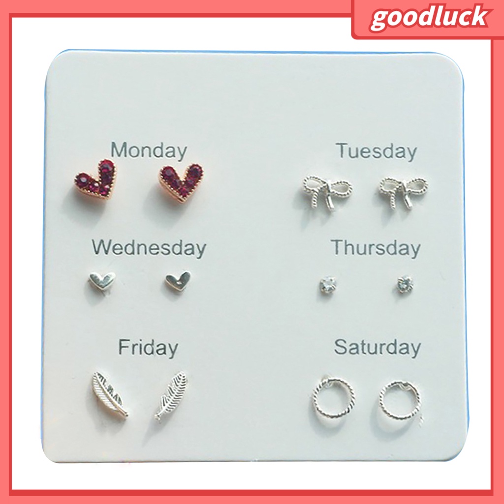 Set 6 Đôi Khuyên Tai Thiết Kế Đa Dạng Thời Trang Cho Nữ