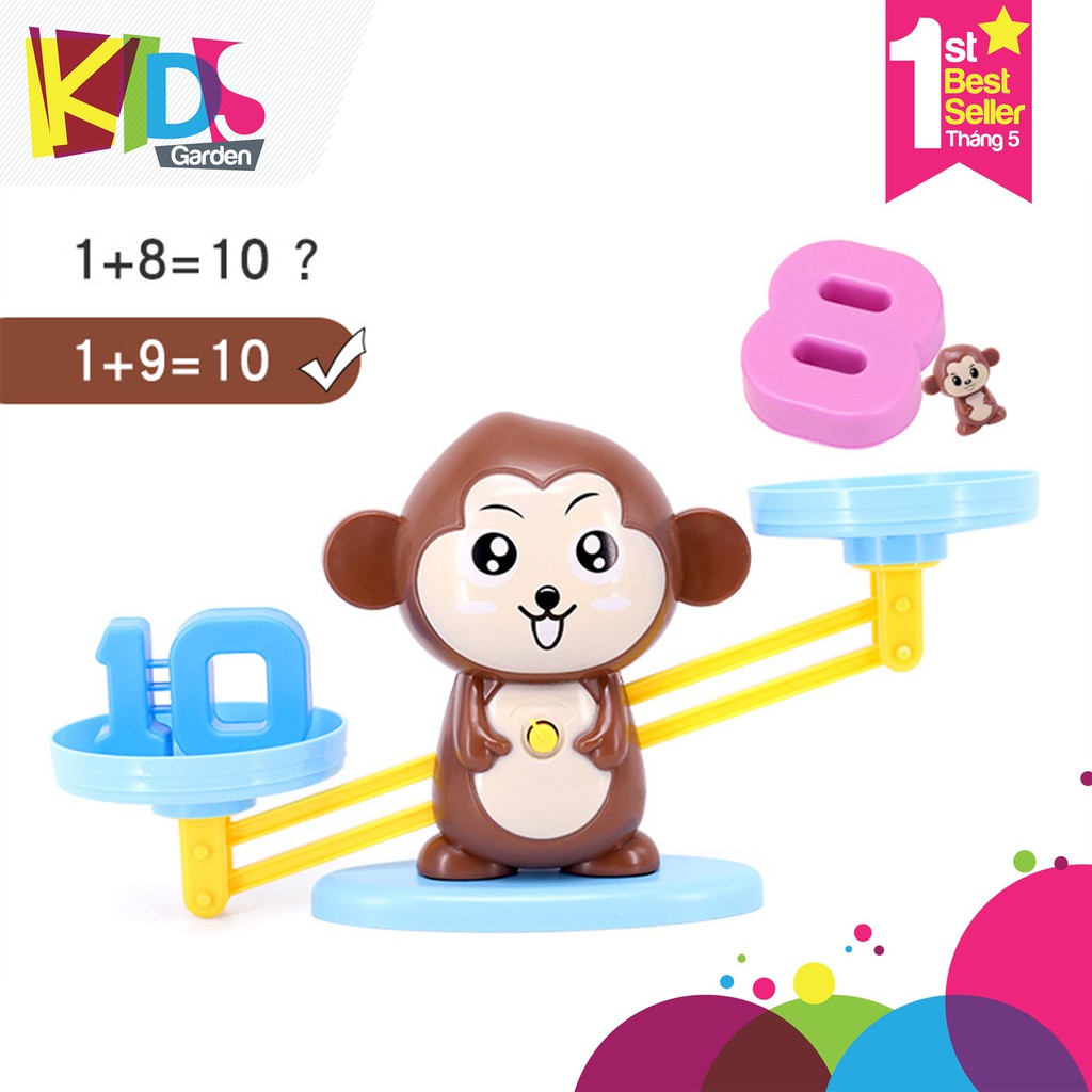 Bộ đồ chơi học toán - Khỉ con cân bằng, Giúp trẻ vừa chơi vừa học toán một cách dễ dàng - Phát triển tư duy toán học