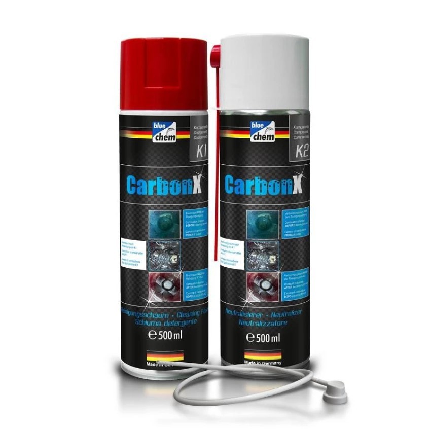 (Chính hãng) Bộ sản phẩm vệ sinh buồng đốt động cơ Bluechem Carbon X gồm 2 chai K1 và K2 nhập khẩu Đức