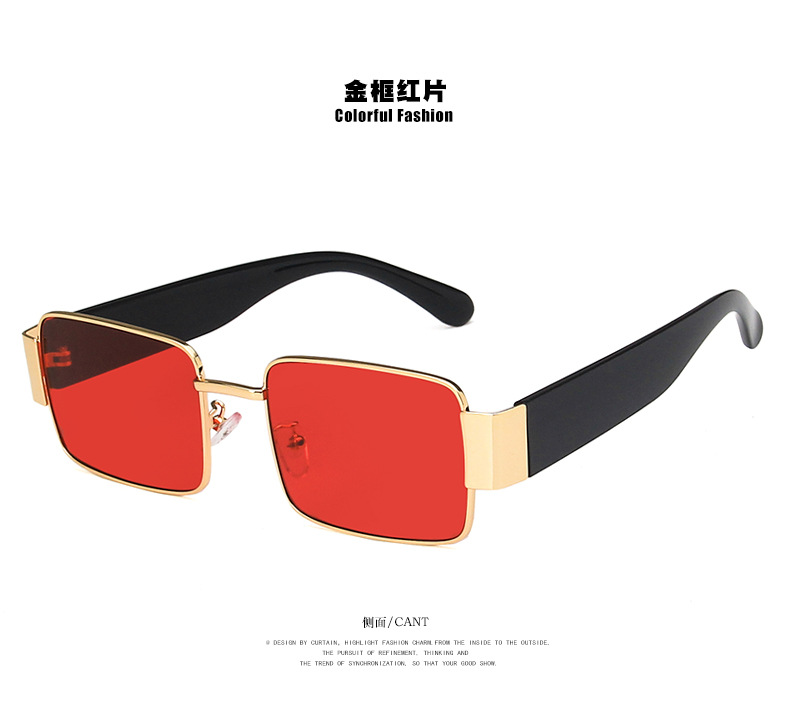 Kính Mát Gọng Vuông Bằng Kim Loại Chống Tia UV400 Phong Cách Hàn Quốc Cho Nữ