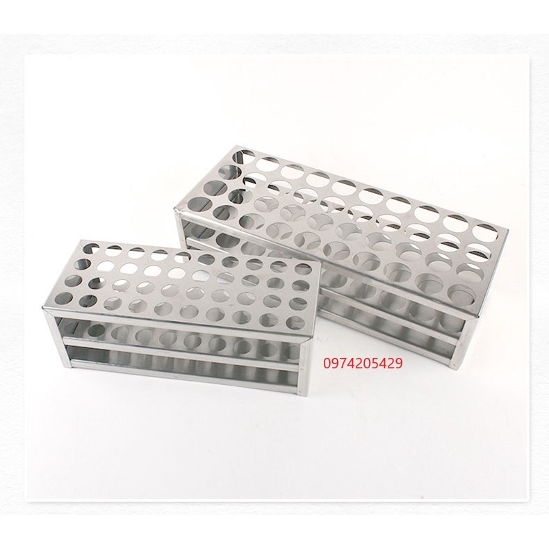 Giá đựng ống nghiệm phi 18mm bằng inox có 40 vị trí