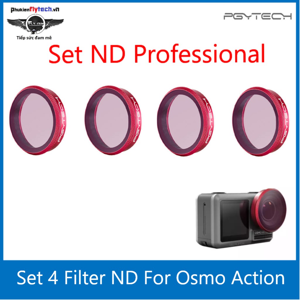Bộ 4 filter ND máy ảnh hành trình Osmo Action - Professional - PGYtech