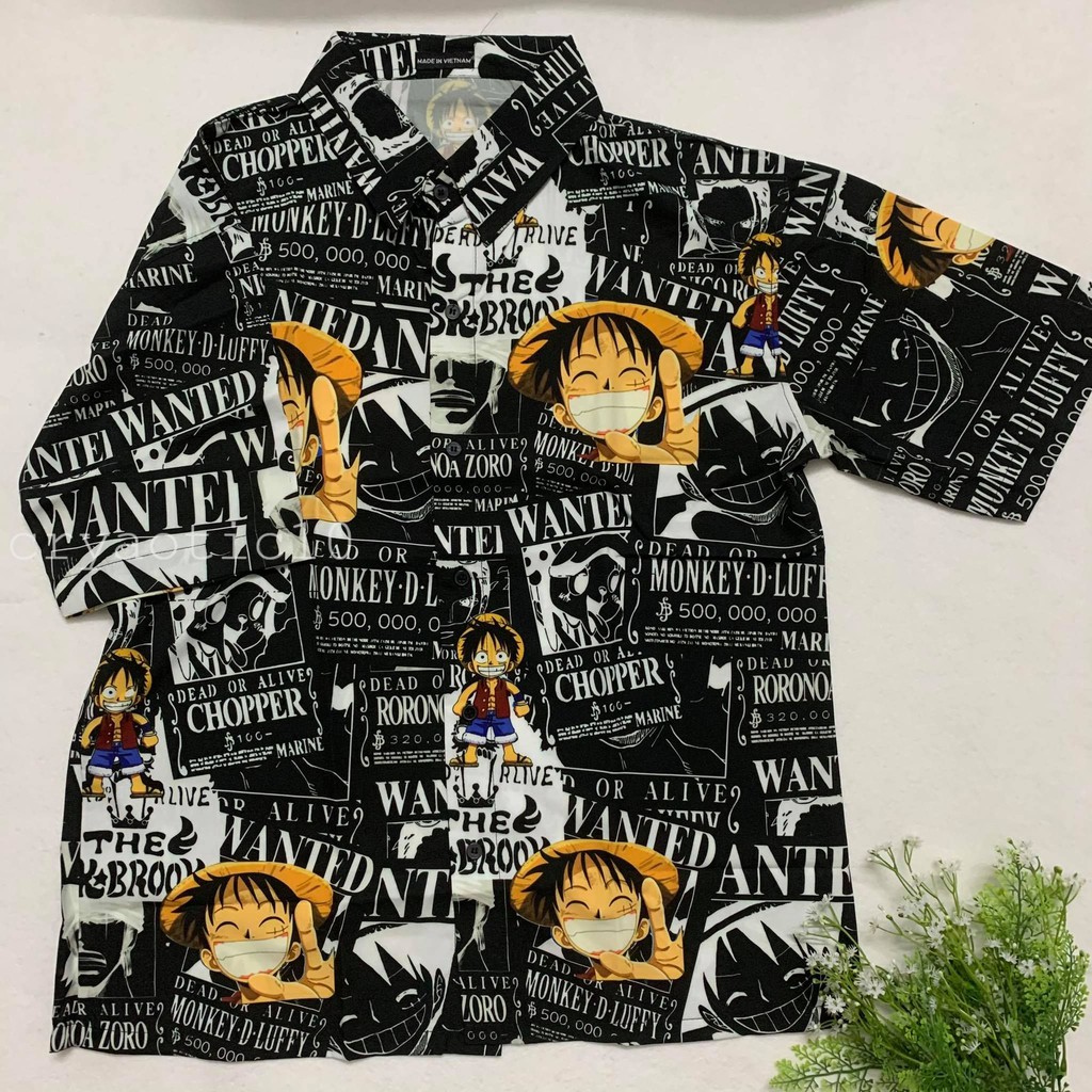 Áo sơ mi lụa One Piece Luffy Đảo Hải Tặc unisex cryaotic10