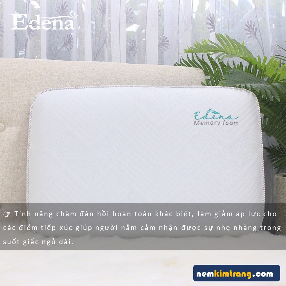 Gối Memory Foam Edena 45x65 - CHÍNH HÃNG, CAO CẤP