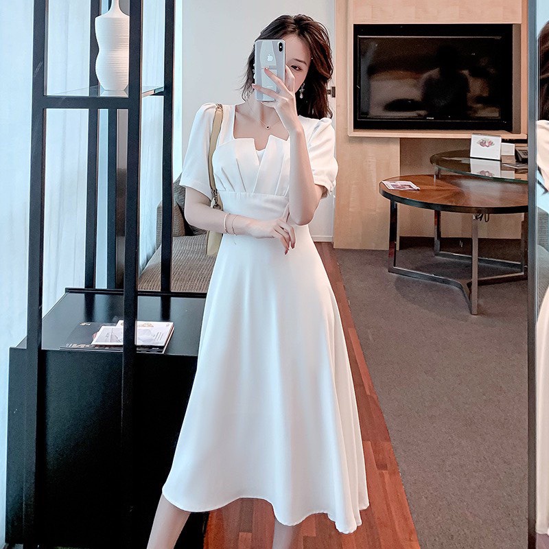 Gunkaymatter Váy Đầm Xếp Ly Ngực Tay Lỡ Ôm Eo Có Mút Ngực Chất Liệu Umi Thời Trang Nữ Thiết Kế Phù Hợp Mọi Phong Cách