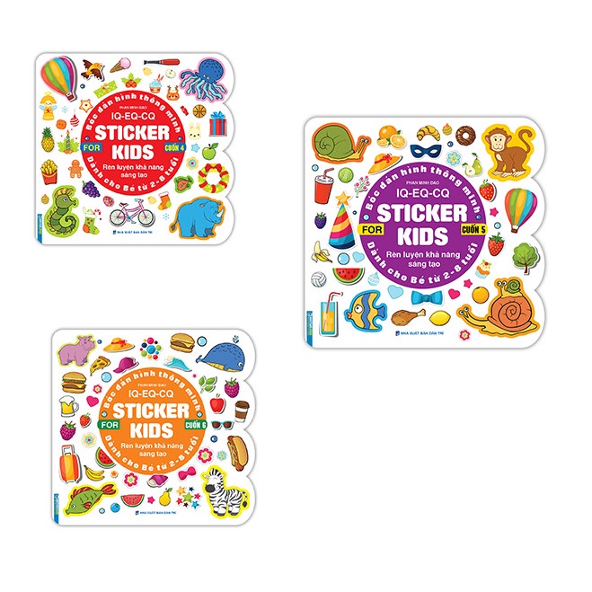 Sách - Combo 3 (tập 4,tập 5,tập 6) tập Bóc dán hình thông minh IQ - EQ - CQ - Sticker for kids