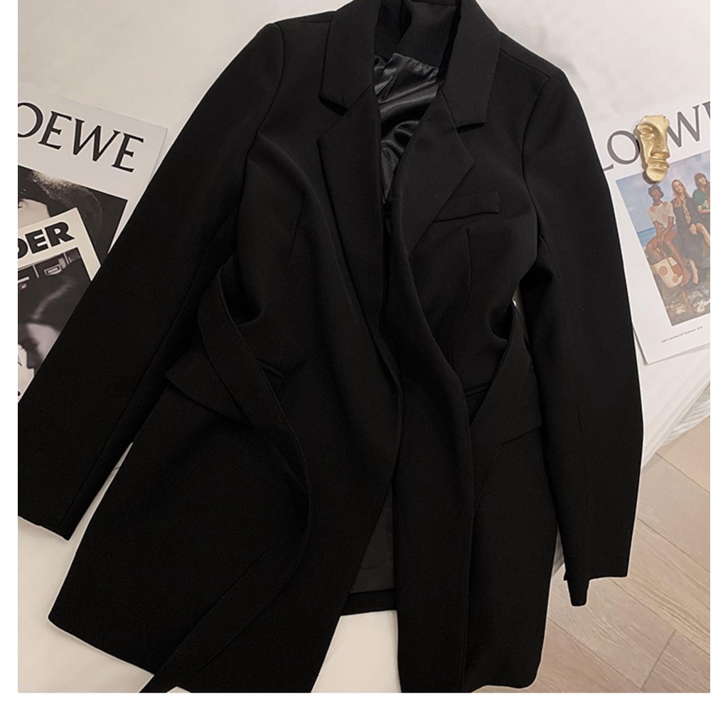 I.CHIC - Áo Vest VE010 dáng dài có đai thắt sang chảnh