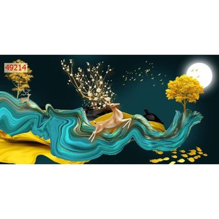 Tranh 3d dán tường tranh trang trí phòng KT 120x80cm