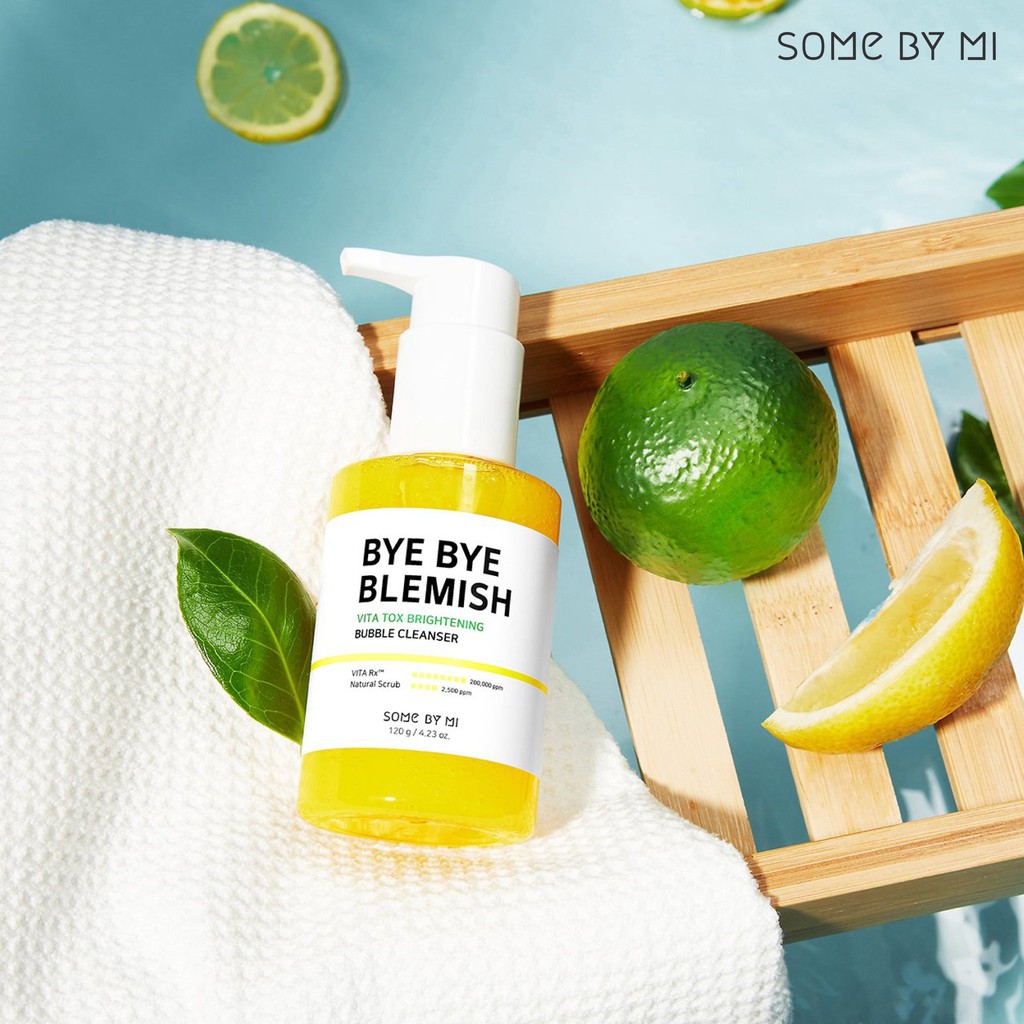 Gel Rửa Mặt Sủi Bọt Làm Sạch, Dưỡng Trắng Da Some By Mi Bye Bye Blemish Vita Tox Brightening Bubble Cleanser120g (Yuja)