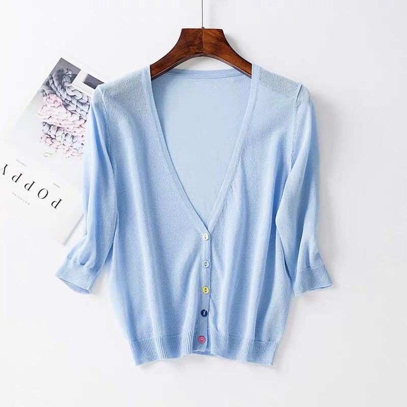 Áo Khoác Cardigan Dệt Kim Mỏng Chống Nắng Thời Trang Xuân Thu Cho Nữ