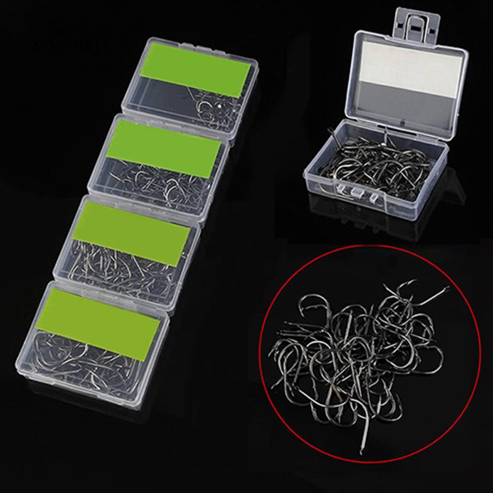 Hộp 100 lưỡi câu cá thép cacbon chất lượng cao