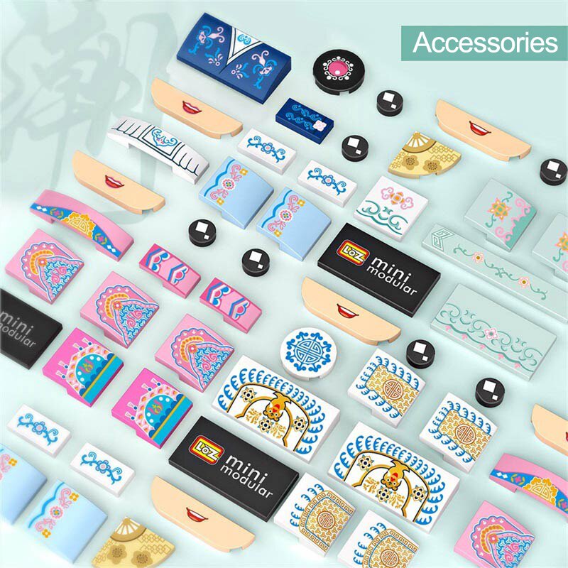 Bộ đồ chơi lắp ráp Loz hình nhân vật kinh kịch Trung Quốc xinh xắn dành cho bé