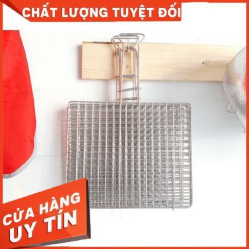 [Giá Hủy Diệt] Vỉ Nướng Inox, Kẹp Nướng Thịt, Chả, Nướng Thực Phẩm Than Hoa Cao Cấp - AQ