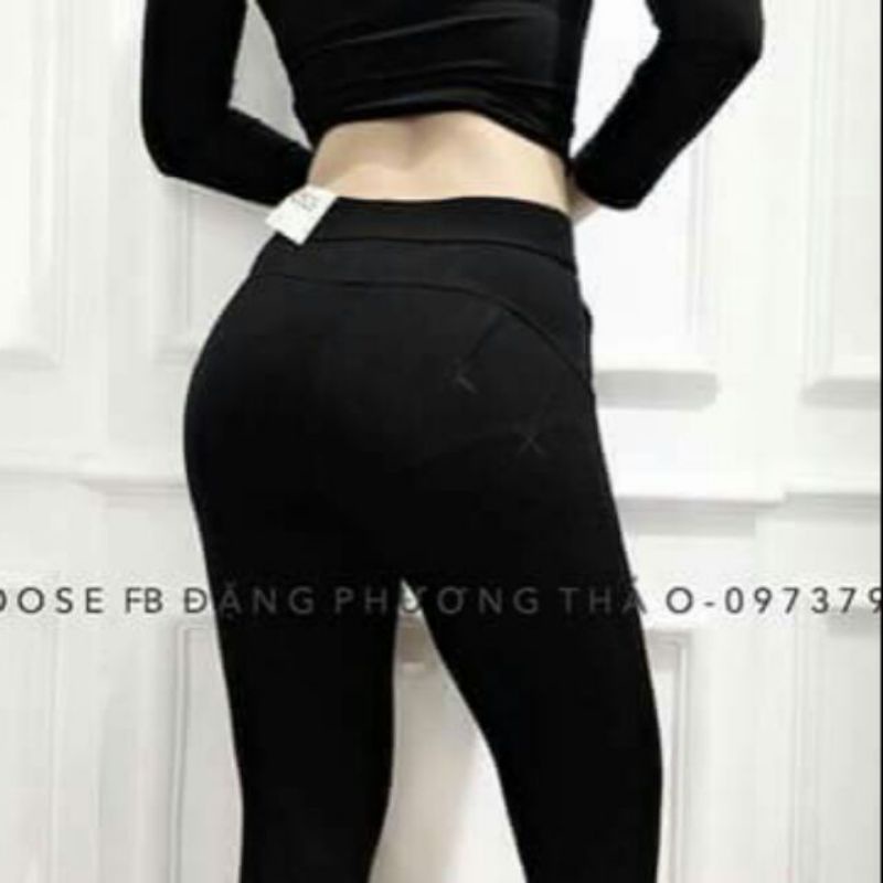 Quần legging nâng mông vải cốt tông co gian 4 chiều