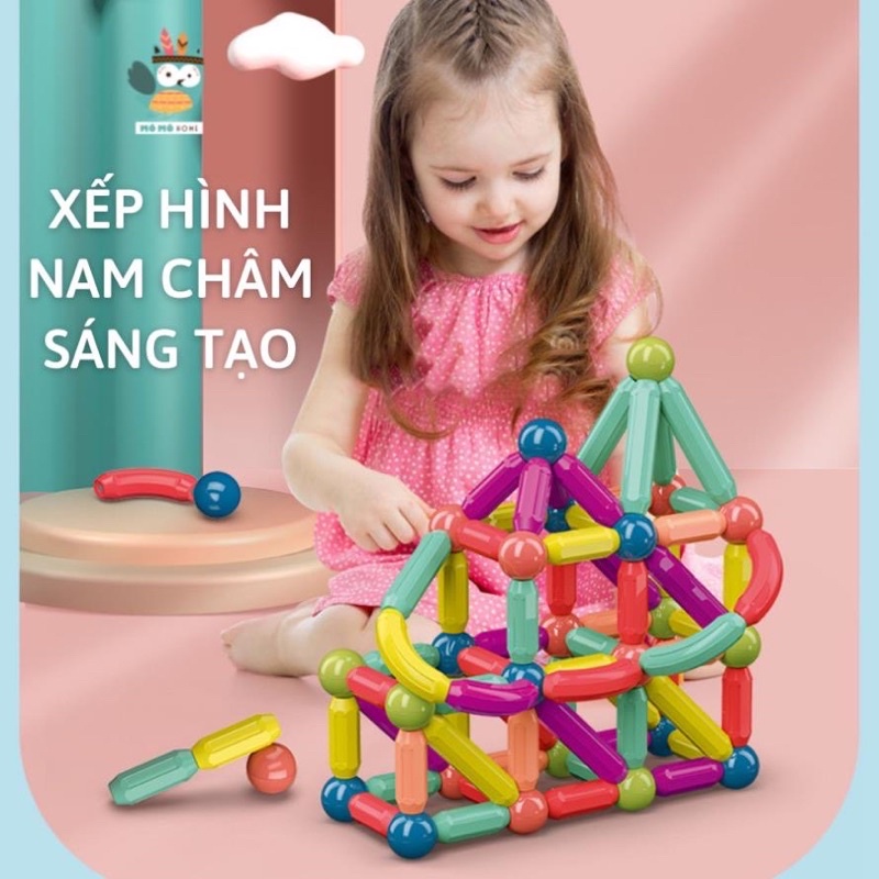 Đồ chơi xếp hình - nam châm thông minh cao cấp hình dạng que tròn từ tính Magnetic Sticks