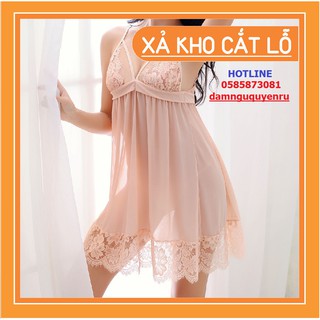 Váy ngủ sexy ren cúp ngực hở lưng giá rẻ🔥freeship 50k 🔥đồ ngủ bigsize  dưới 60kg gợi cảm cao cấp
