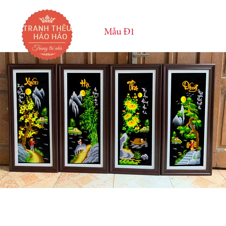 Tranh thêu sẵn tứ quý 4 mùa