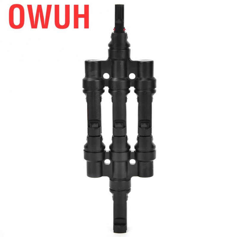 Owuh 2 Pcs MC4 4-Way Solar Cable Adapter 1 to 3 T Type Panel Adaption Connector 
