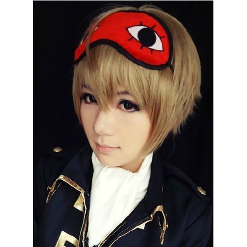 [sẵn] Wig/tóc giả Okita Sougo màu nâu sữa/nâu trà - Gintama (cơ bản nam thẳng)  vàng [Miu Cosplay]
