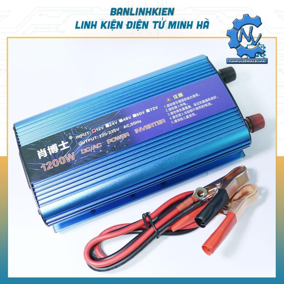 Kích Điện Xung Vuông 12V-220V 1200W Có Led