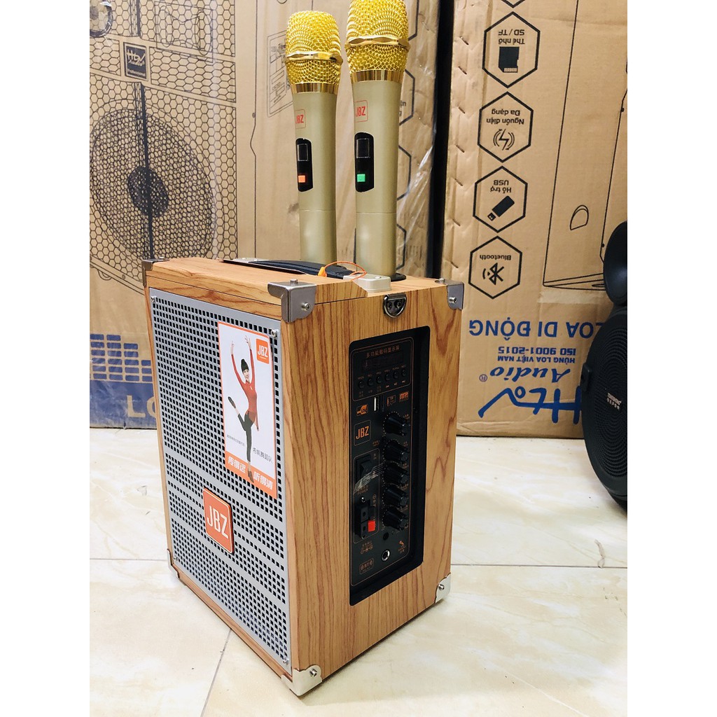 Loa Kéo JBZ 0603, Bass 15, Vỏ Gỗ Cao Cấp , Tặng 2 Micro Cao Cấp Hút Âm Tốt