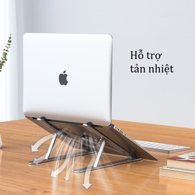 Giá đỡ laptop stand nhôm hỗ trợ tản nhiệt có thể gấp gọn chỉnh độ cao để laptop ipad macbook surface N3 D103 Vu Studio