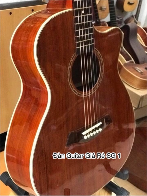 Đàn guitar acoustic gỗ Hồng Đào full 2 mặt - mặt thông